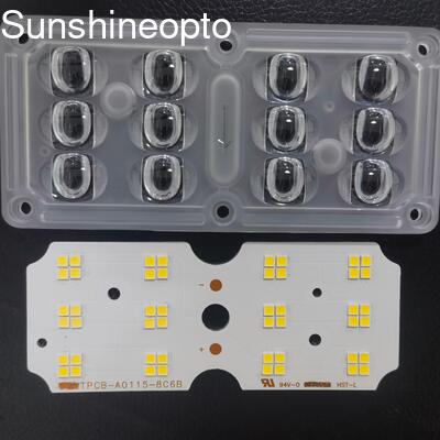 3030 SMD LED PCB Board for 30 to 45W Street Light Modules with Customized Lens Design