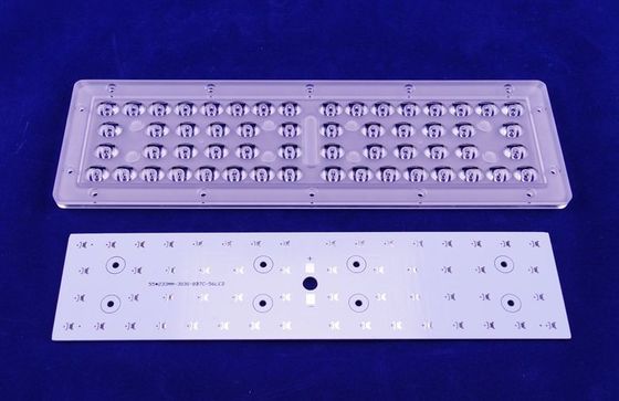 56W PC LED Street Light Lens with 30-155*80 Degree Beam Angle and SMD 3030 LEDs for High Luminous Flux