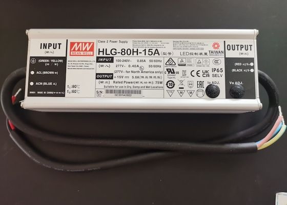 Waterproof IP65 LED Driver 80W 15V 5A Constant Current Power Supply for Outdoor Lighting