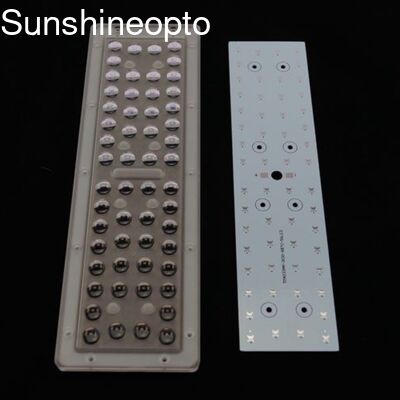 56W PC LED Street Light Lens with 30-155*80 Degree Beam Angle and SMD 3030 LEDs for High Luminous Flux