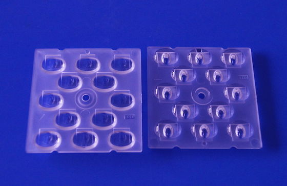 SMD 3030 LEDs के लिए ऑप्टिकल PC सामग्री और TPIII-M बीम कोण के साथ 50x50mm LED स्ट्रीट लाइट लेंस