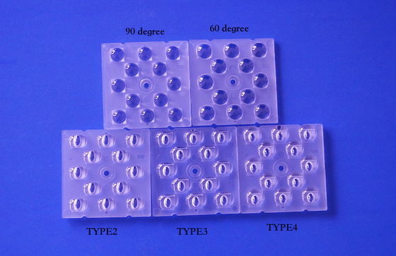 12 इन 1 50X50X5.57mm ऑप्टिकल ग्रेड PC 3030 LED लेंस SMD स्ट्रीट लैंप के लिए