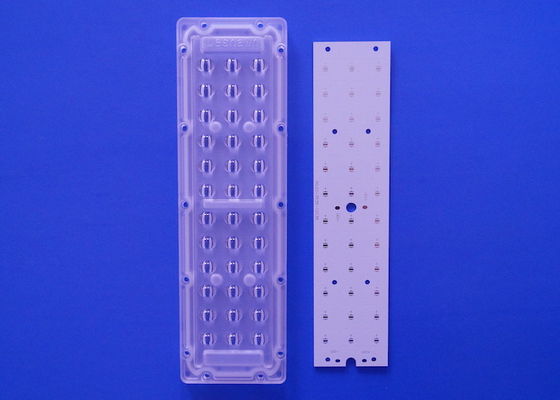 3X12 36 एलईडी 3030 3535 एसएमडी स्ट्रीट लाइट लेंस 65x150 डिग्री बीम एंगल ऑप्टिकल ग्रेड पीसी वर्टिकल लाइट डिस्ट्रीब्यूशन के साथ