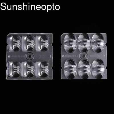 एलईडी प्रकाश व्यवस्था के लिए 95% पारगम्यता के साथ थोक 50x50 मिमी ऑप्टिकल ग्रेड पीसी/पीएमएमए एलईडी लेंस