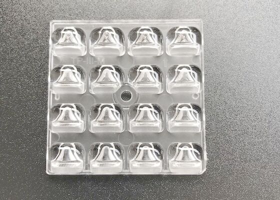 16 पॉइंट SMD3030 50X50mm एलईडी स्ट्रीट लाइट लेंस TYPE III-M